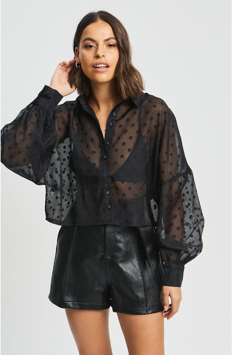 BWLDR Henderson Blouse, Alternate, color, Black Spot