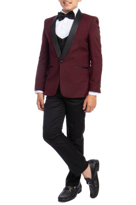 Kids' Solid Shawl Collar 5-Piece Tuxedo (Big Kid)