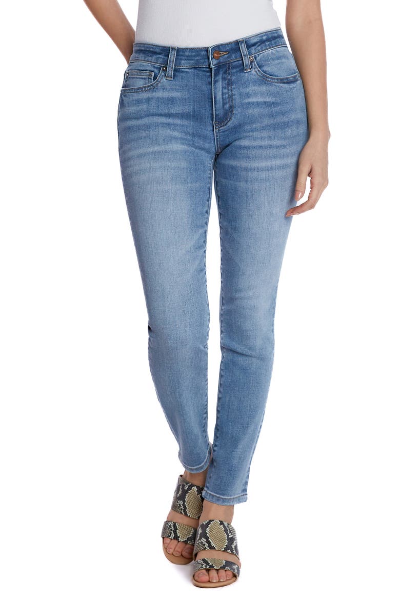 Mid Rise Skinny Jeans, Main, color, TUMBLED BLUE