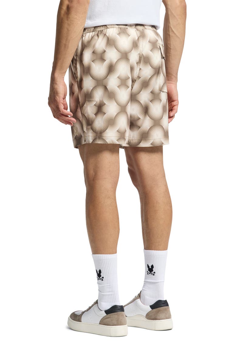 Psycho Bunny Paros Print Swim Trunks, Alternate, color, 