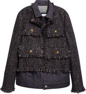 Sacai Tweed & Denim Layered Jacket