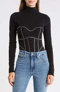 Good American Embellished Turtleneck Bodysuit