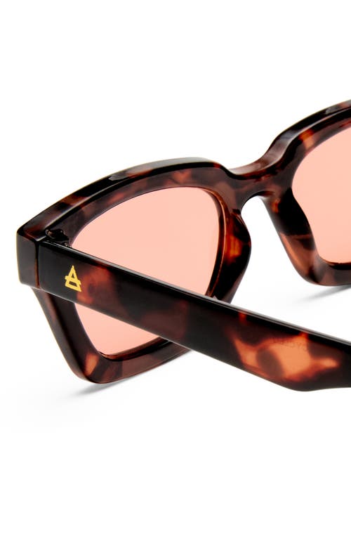 Aire Sculptor 50mm Rectangular Sunglasses In Rosewood Tort/cinamon Tint