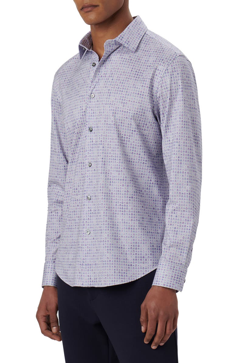 Bugatchi James OoohCotton<sup>®</sup> Print Button-Up Shirt, Alternate, color, 