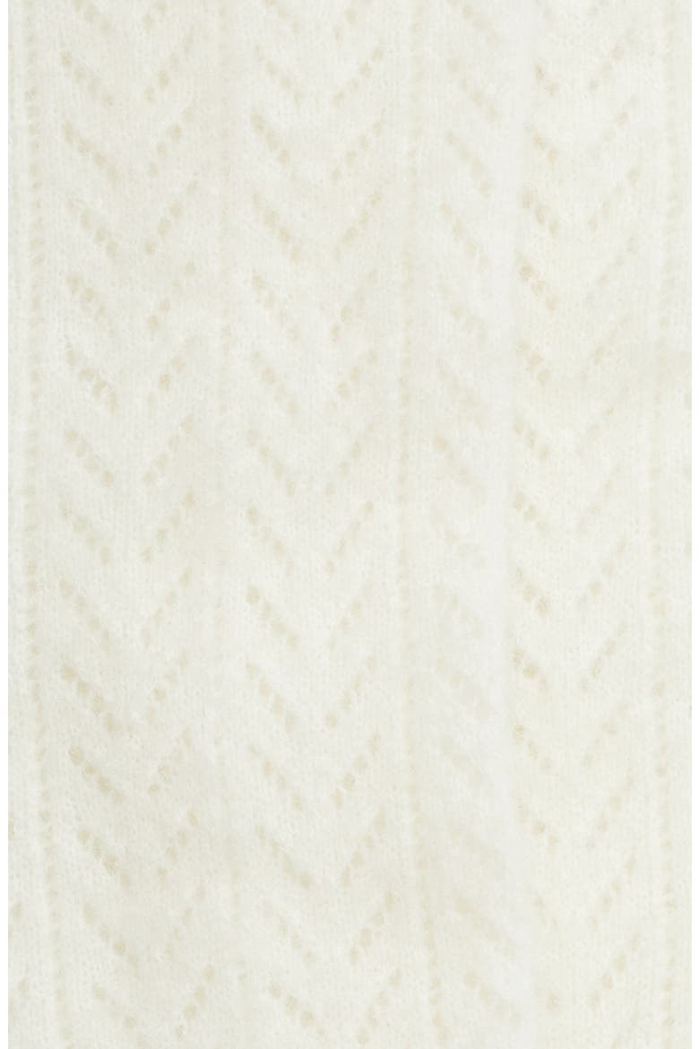 Herringbone Pointelle Crew Socks, Alternate, color, LATTE