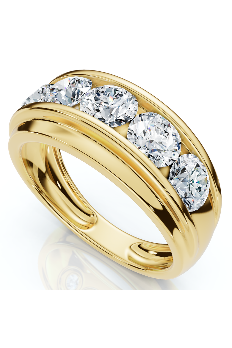 Men's 2Ct Diamond Accented Wedding Anniversary Ring 10k Gold Lab Grown, Main, color, 10k Yellow Gold