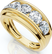 Bliss Diamond Men's 2Ct Diamond Accented Wedding Anniversary Ring 10k Gold Lab Grown