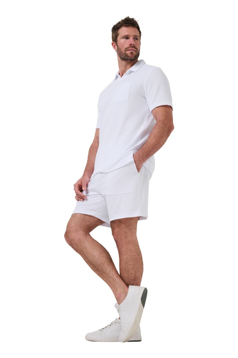 Beach Club Terry Cloth Shorts, Alternate, color, WHITE