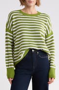Halogen® Stripe Crewneck Sweater