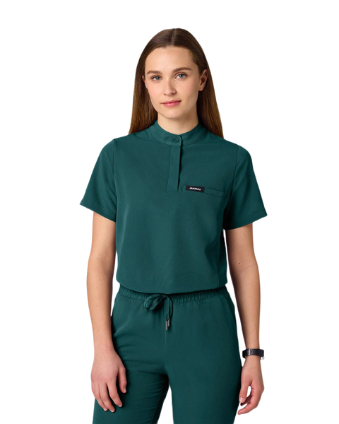Savi Women's 1-Pocket Classic Banded Collar Scrub Top