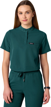 JAANUU Savi Women's 1-Pocket Classic Banded Collar Scrub Top