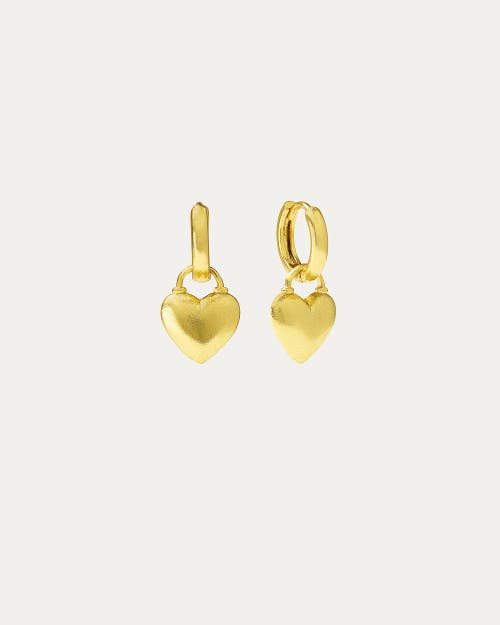 Ottoman Hands Niko Heart Huggie Earrings In Gold