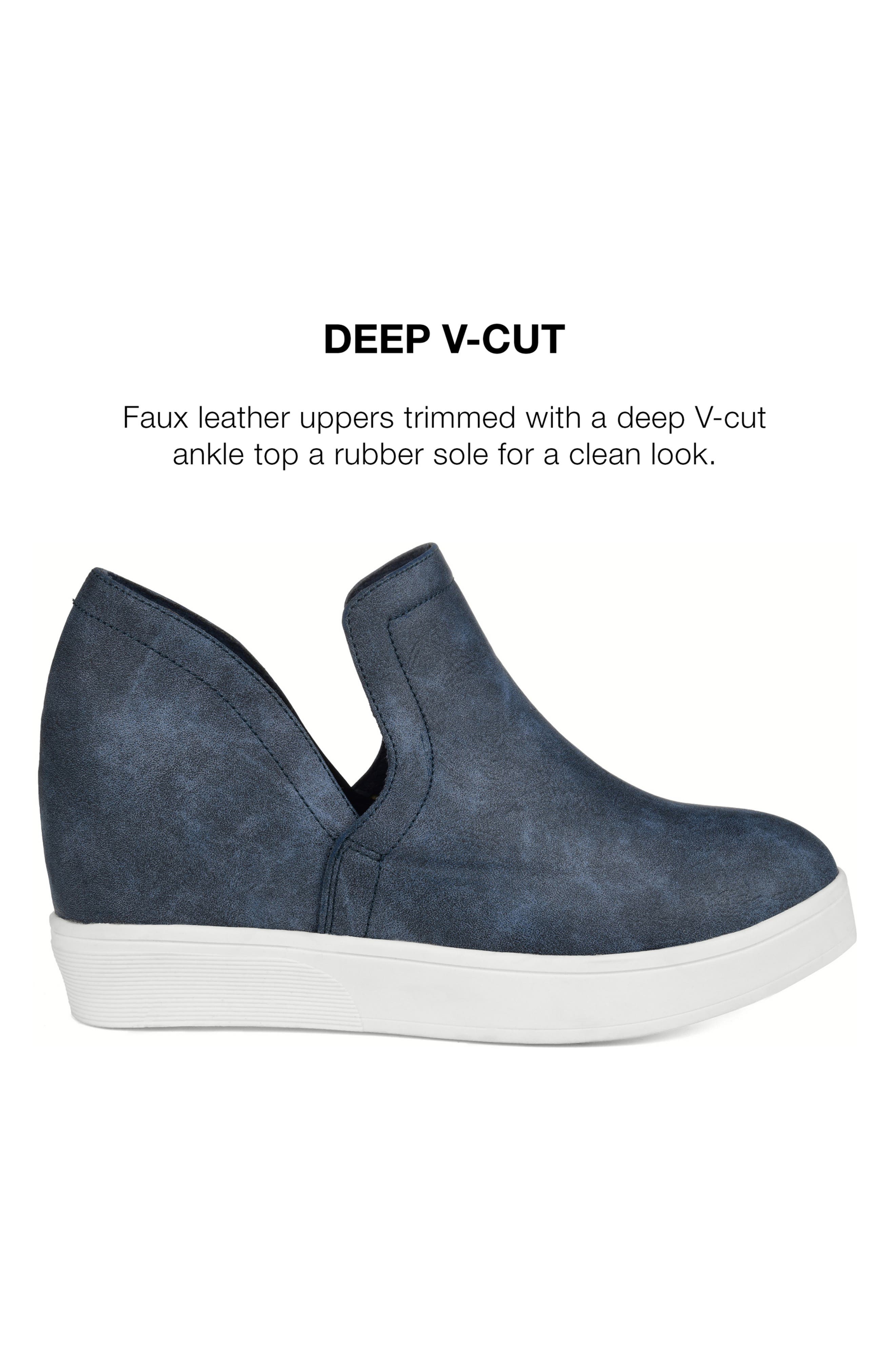 Journee Collection JOURNEE Cardi Wedge Sneaker, Alternate, color, Blue