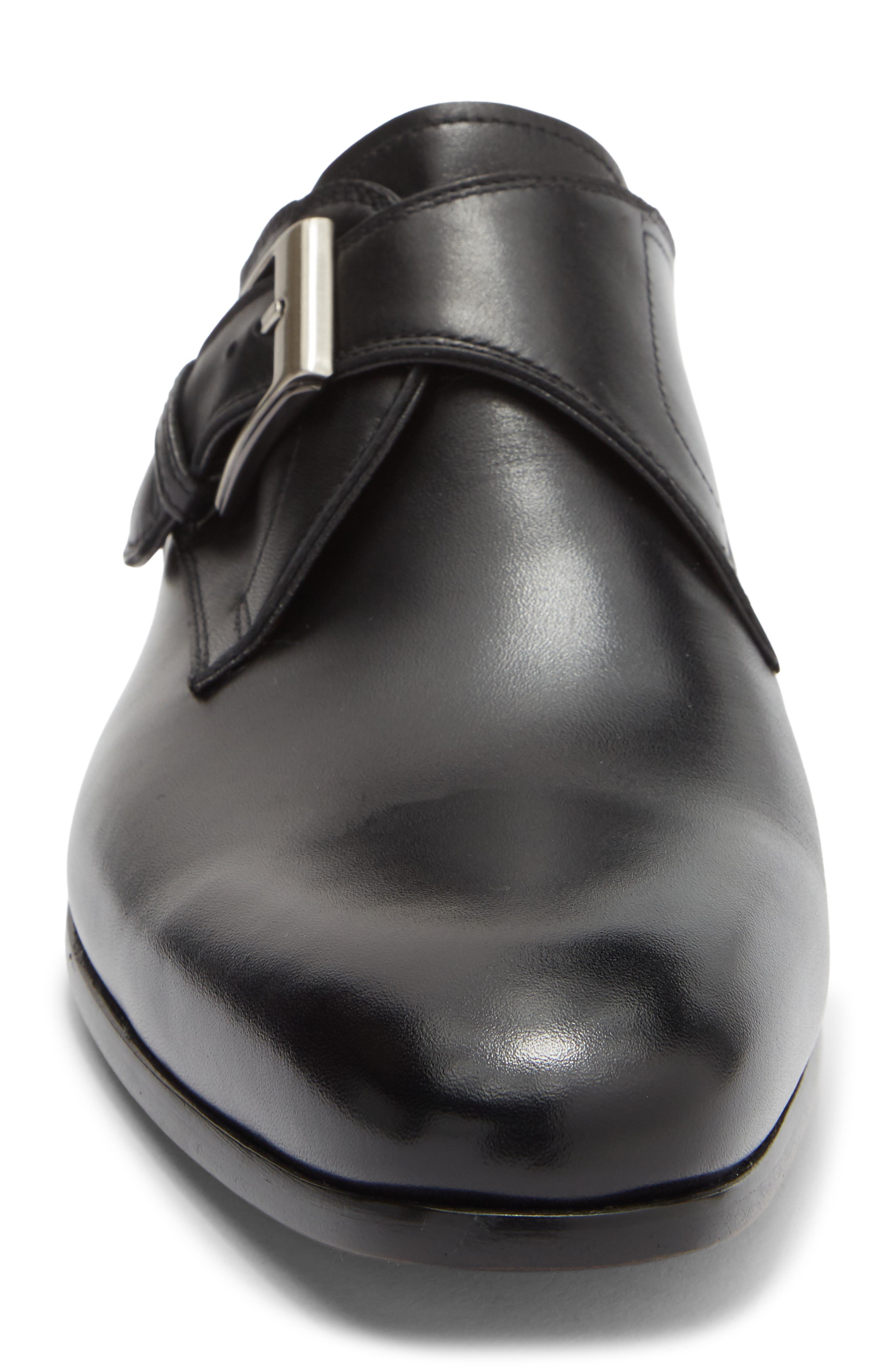Single Monk Loafer, Alternate, color, BLACK
