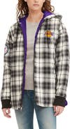 TOMMY JEANS Women's Tommy Jeans Black/Cream Los Angeles Lakers Molly Flannel Full-Zip Hoodie