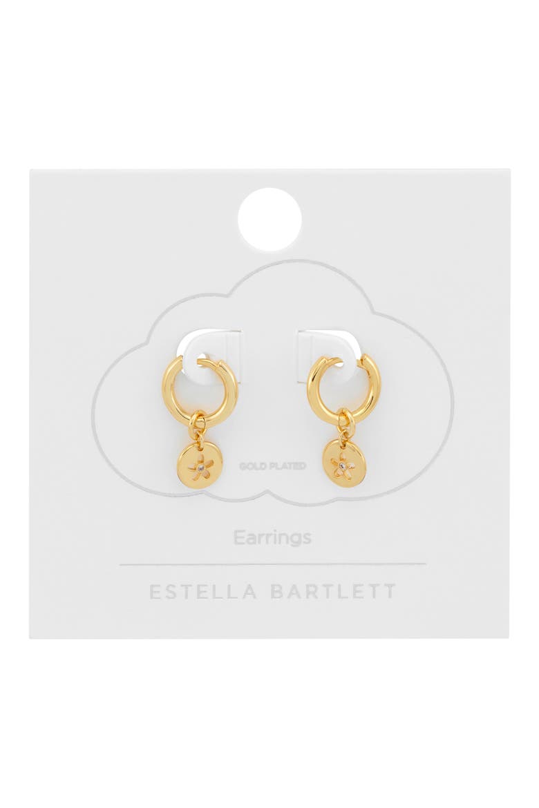 Flower Coin Huggie Earrings, Alternate, color, GOLD