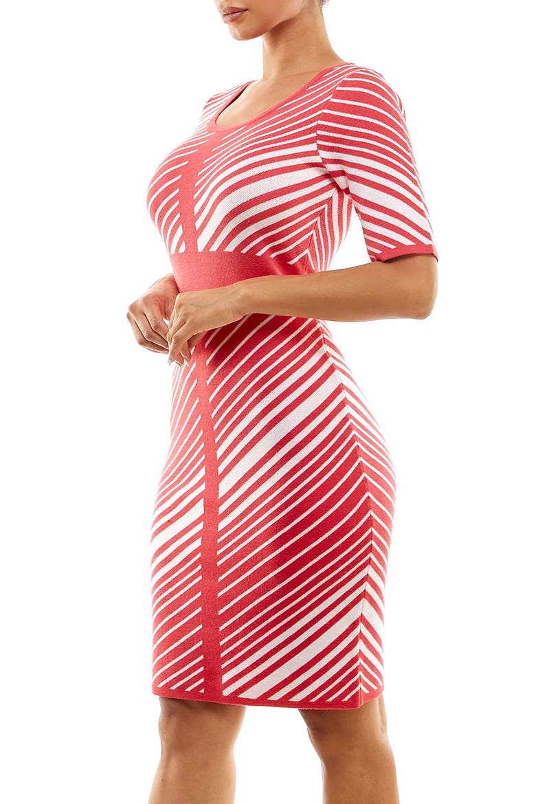 Stripe Sweater Dress, Alternate, color, TEABERRY/IVORY