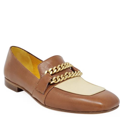 Madison Maison Flat Loafer With Chain In Brown