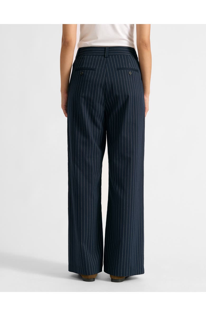 Albaray Pinstripe Pleat Trousers, Alternate, color, Navy