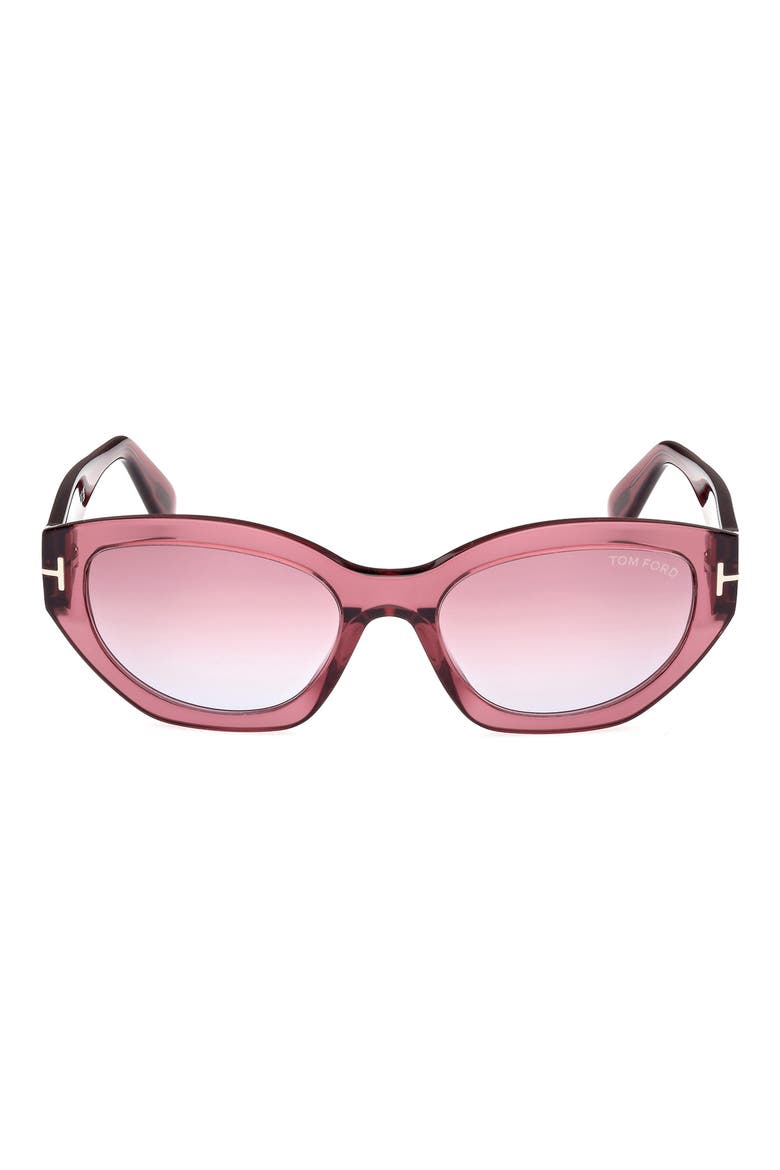 Penny 55mm Geometric Sunglasses, Main, color, WINE / T LOGO / VIOLET LENSES