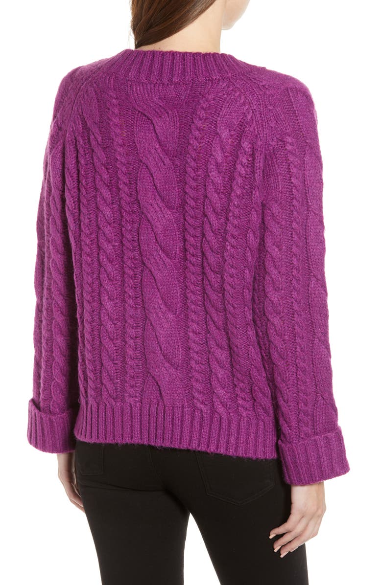 Rebecca Minkoff Maxine Cable Knit Sweater, Alternate, color, 