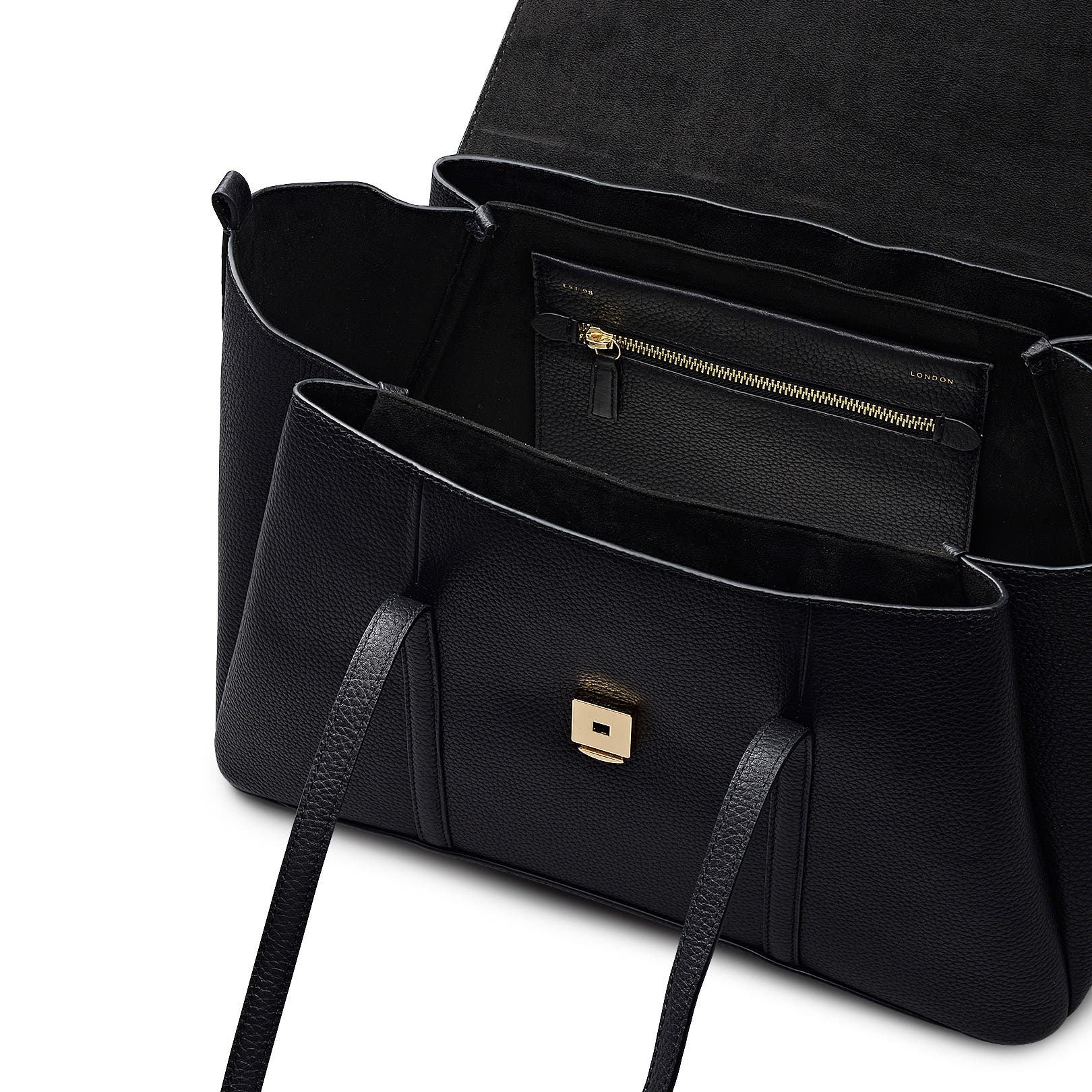 Radley The Chancery Large Flapover Shoulder Bag, Alternate, color, Black