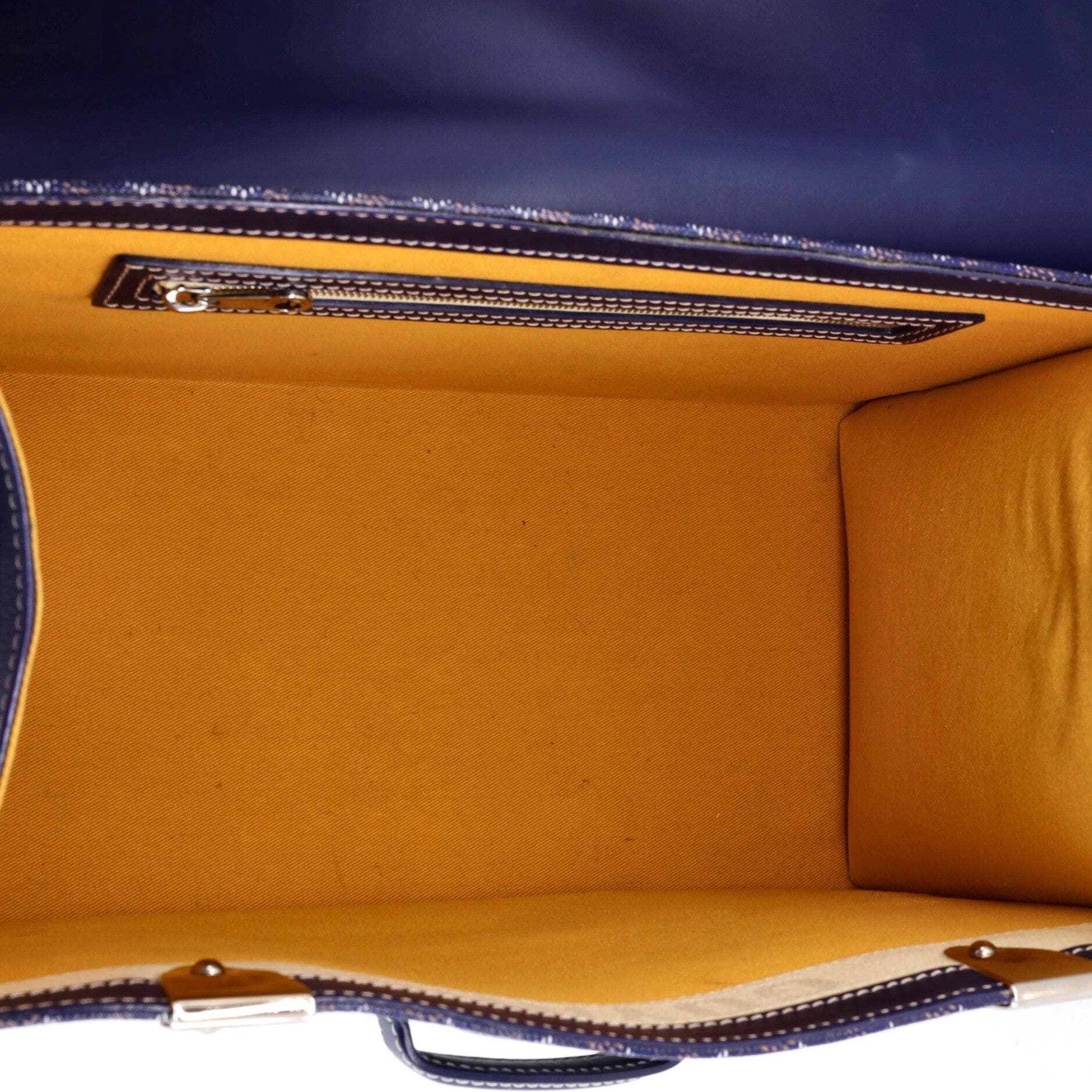 Saigon Top Handle Bag Coated Canvas with Leather MM, Alternate, color, Blue