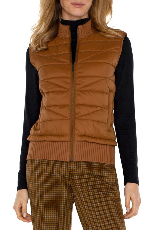 Liverpool Los Angeles Quilted Mixed Media Vest