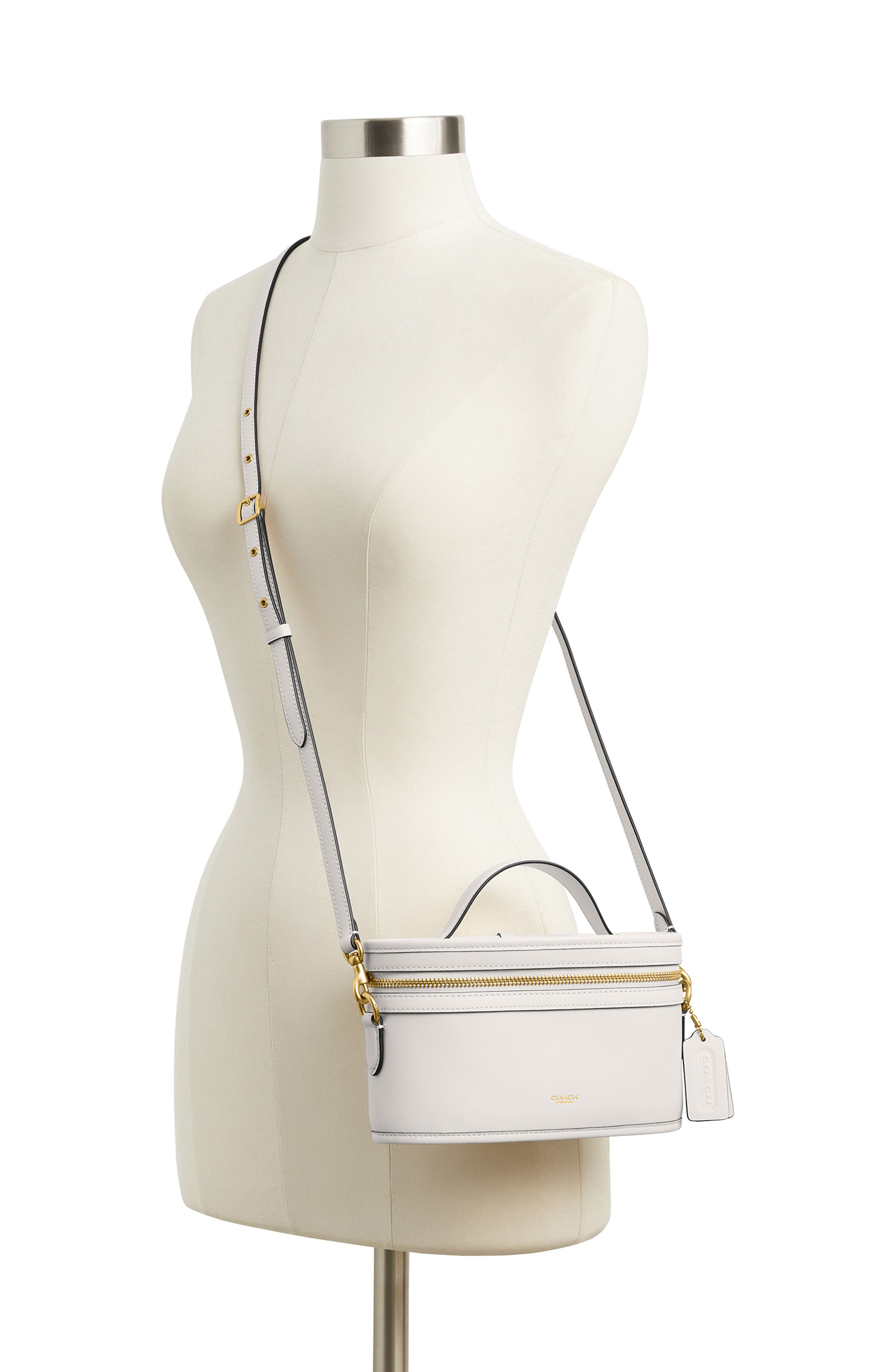 COACH Trail Leather Crossbody Bag, Alternate, color, Chalk