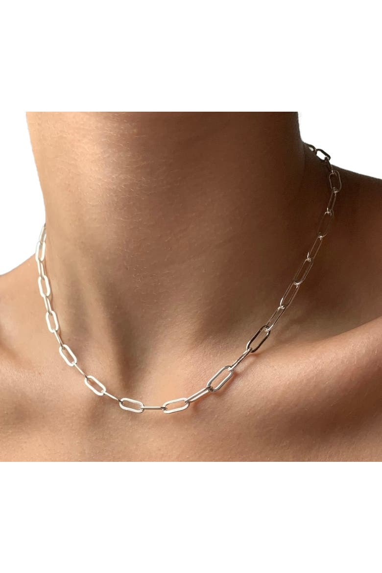 Sterling Silver Paperclip Necklace, Alternate, color, Silver
