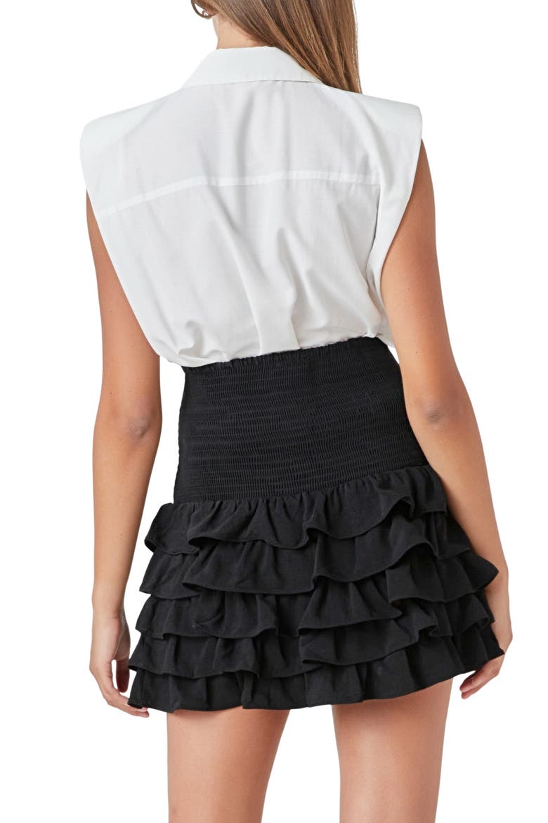 Pintuck Sleeveless Button-Up Shirt, Alternate, color, WHITE