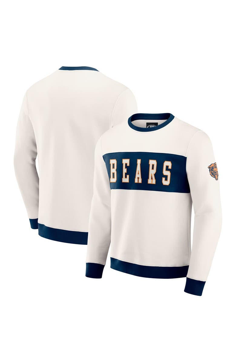 Darius Rucker Collection by Fanatics Men's Darius Rucker Collection by Fanatics  Cream Chicago Bears Colorblock Pullover Sweatshirt, Main, color, Cream