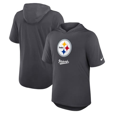 Men's Nike Anthracite Pittsburgh Steelers Tri-Blend Performance Hoodie T-Shirt