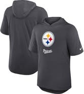 Nike Men's Nike Anthracite Pittsburgh Steelers Tri-Blend Performance Hoodie T-Shirt