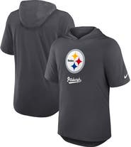 Nike Men's Nike Anthracite Pittsburgh Steelers Tri-Blend Performance Hoodie T-Shirt