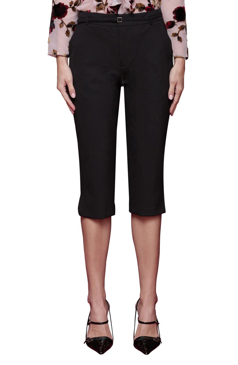 Avec Les Filles High Waist Capri Pants, Main, color, Black