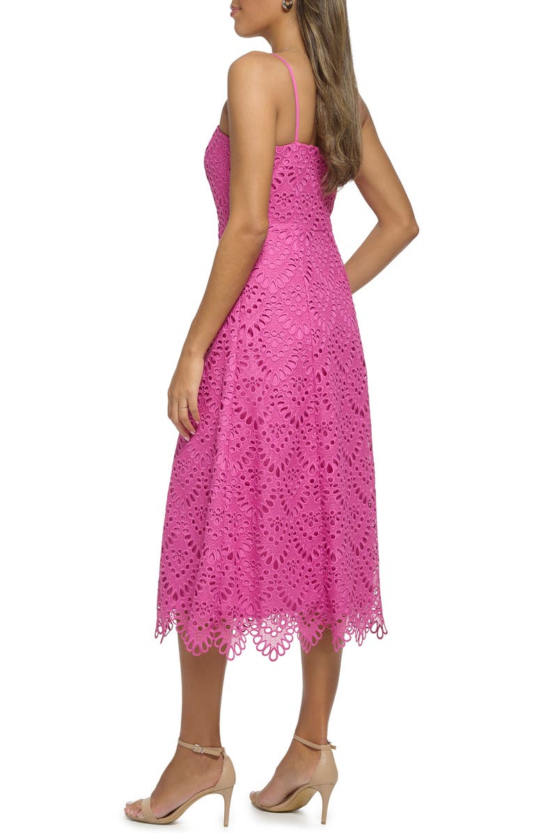 Donna Karan New York Lace Scallop Hem Fit & Flare Dress, Alternate, color,