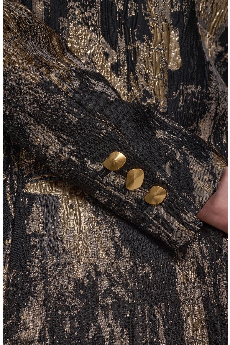 Metallic Peak Lapel Blazer, Alternate, color, BLACK MULTI
