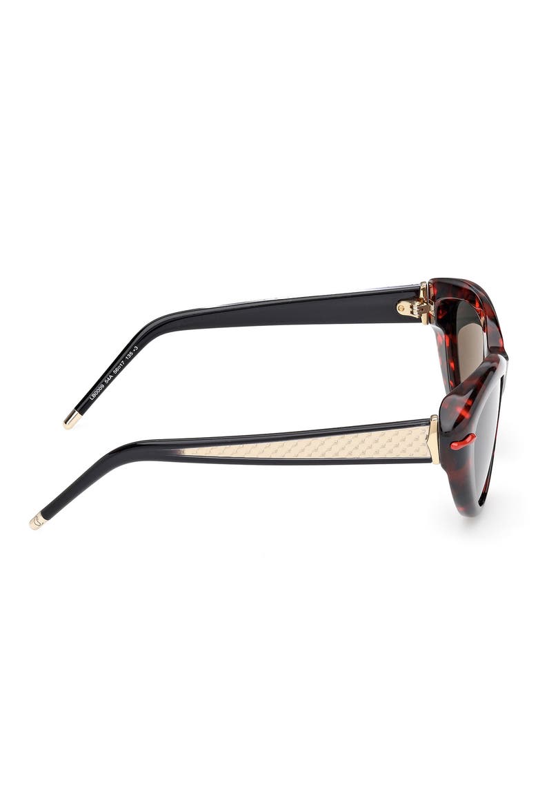 56mm Cat Eye Sunglasses, Alternate, color, RED HAVANA / GOLD / ZEISS