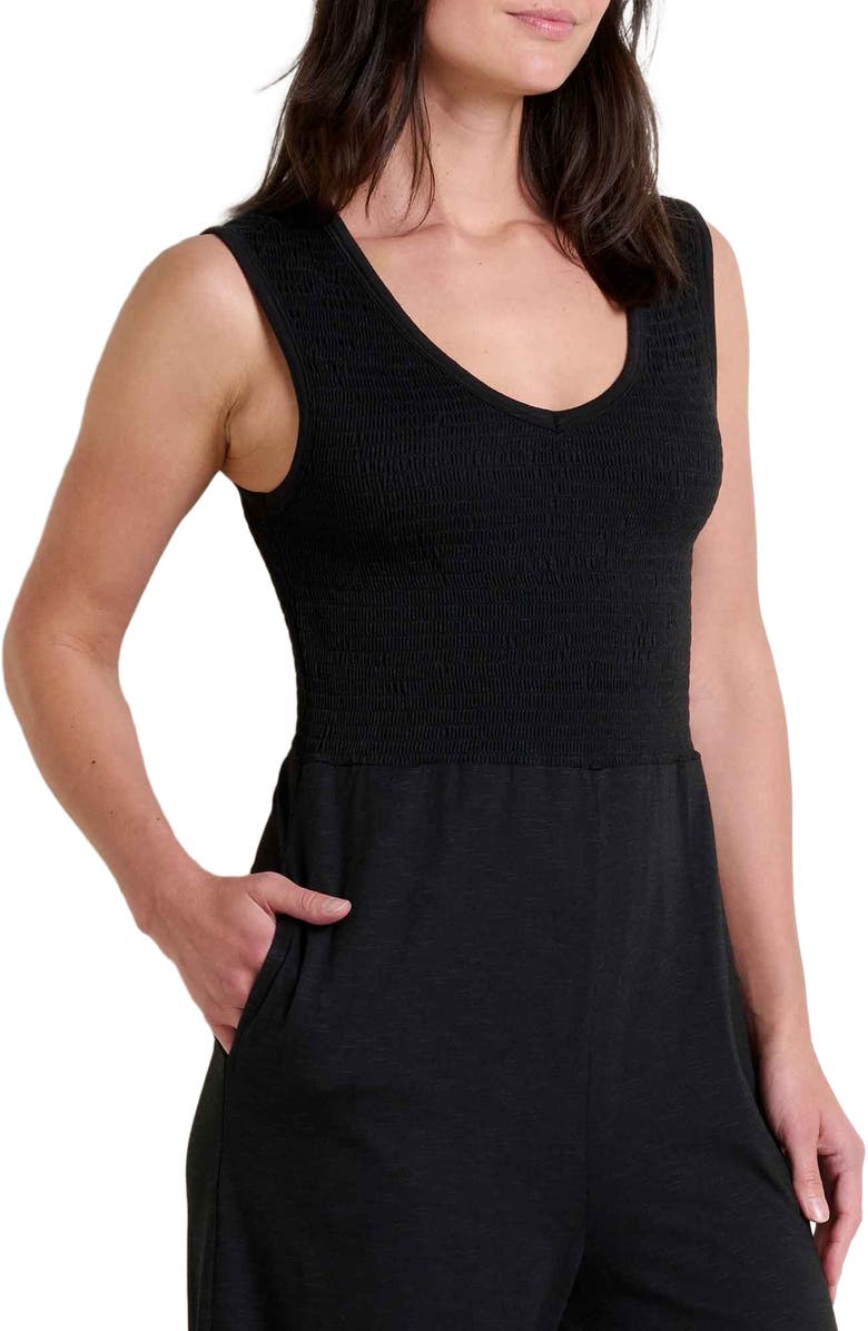 Toad & Co Gemina V-Neck Sleeveless Jumpsuit, Alternate, color, Black