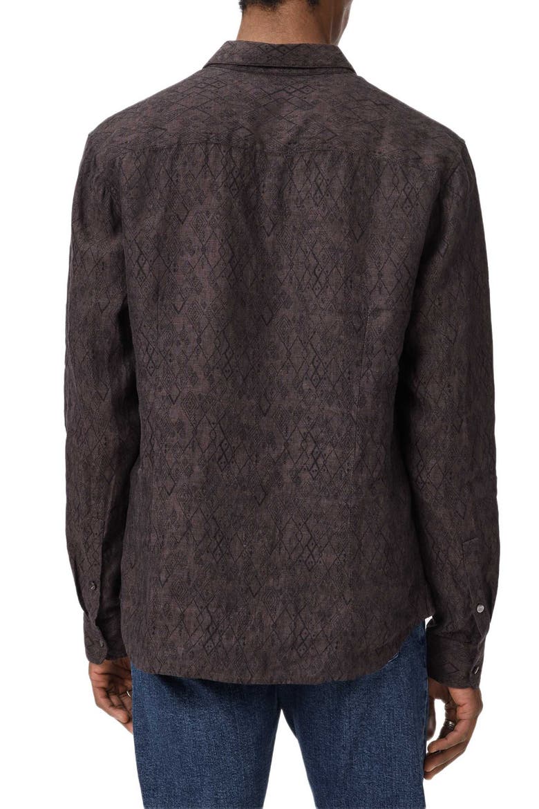 Thompsom Linen Button-Up Shirt, Alternate, color, BLACK