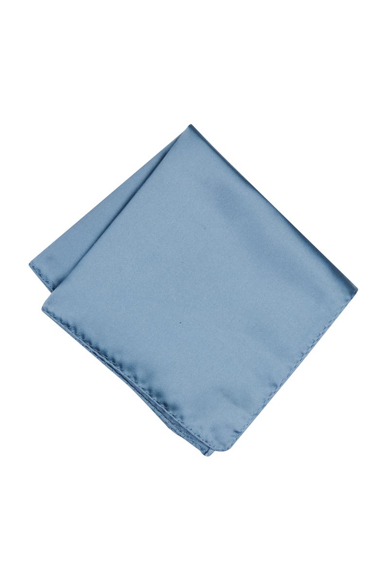Brooklyn Brigade Men's Solid Satin Pocket Square, Main, color, Dusty Blue