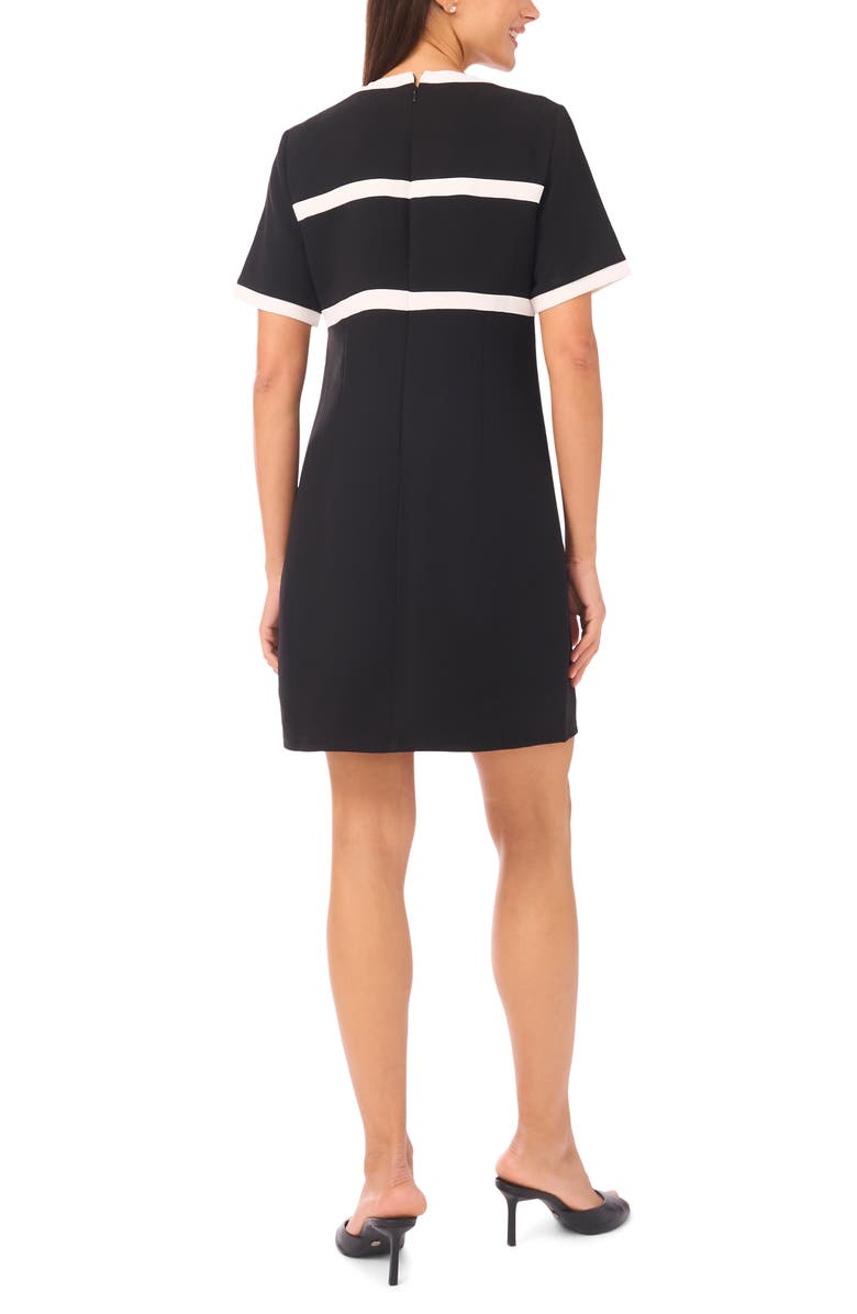 CeCe Bow Stripe Shift Dress, Alternate, color, Rich Black
