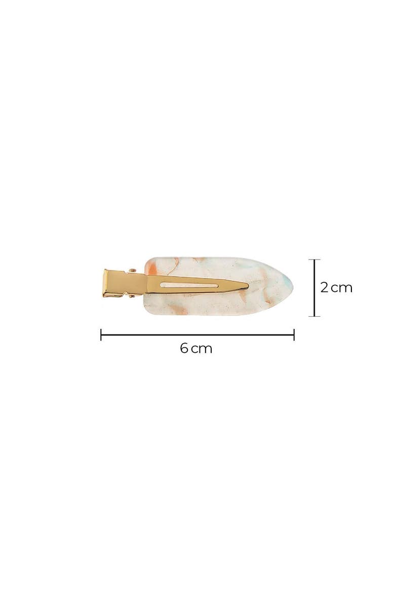 Shimmer Acrylic Creaseless Hair Clip Trio, Alternate, color, White