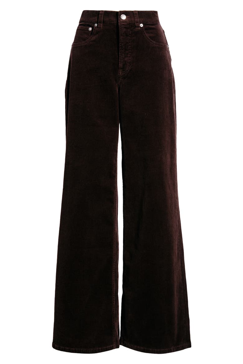 High Waist Wide Leg Corduroy Pants, Alternate, color, TRUFFLE BROWN