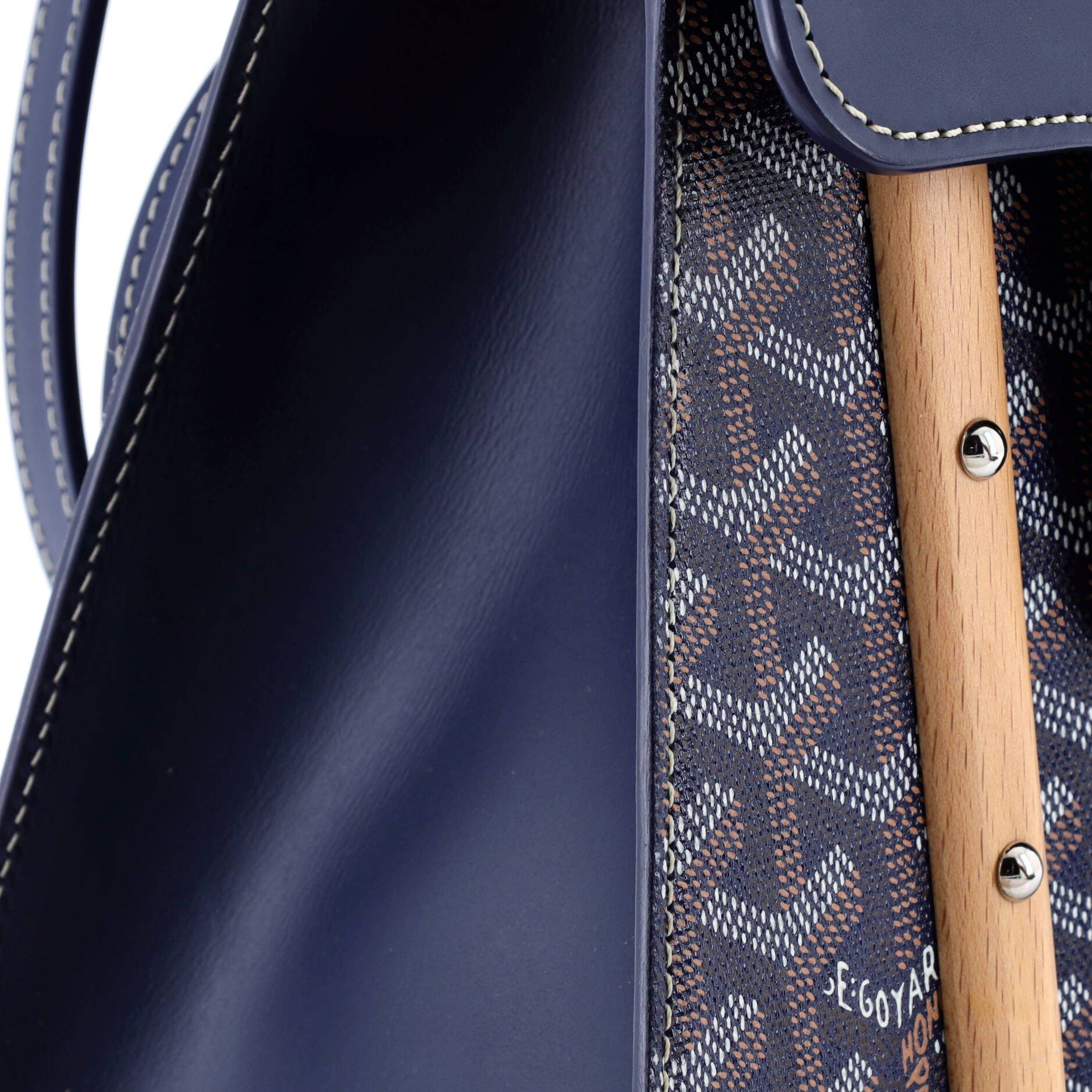 Pre-Owned Goyard Saigon Top Handle Bag Coated Canvas with Leather PM, Alternate, color, 