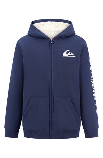Quiksilver Kids' Fleece Zip Up Hoodie In Blue