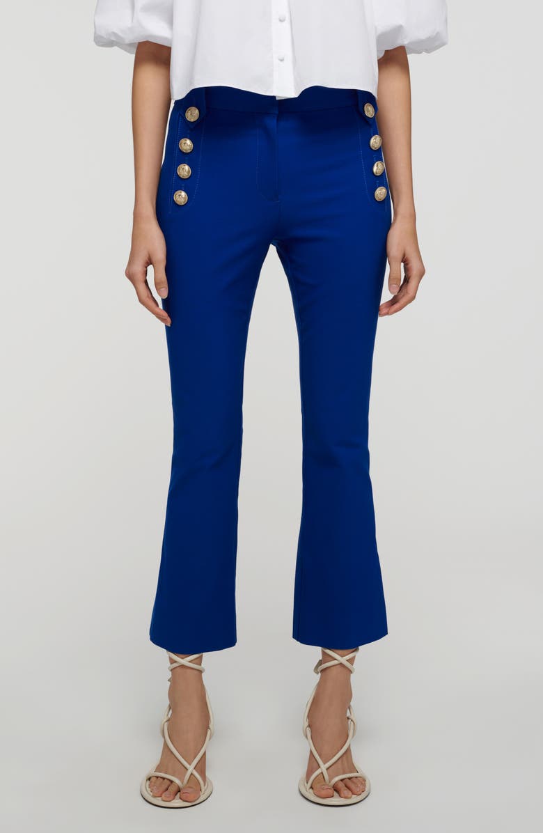 Derek Lam 10 Crosby Robertson Slim Crop Straight Leg Pants, Main, color, Cobalt