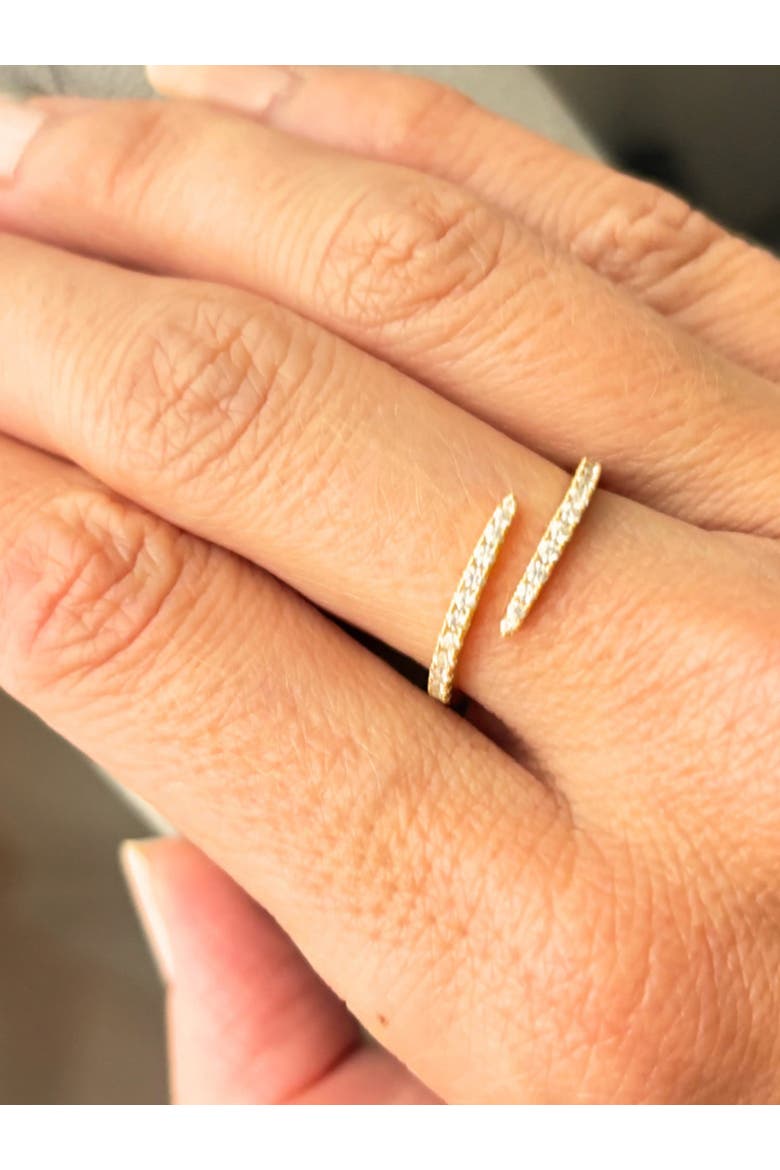 Aurora Modern Open Spiral Ring with AAAAA Cubic Zirconia, Alternate, color, Gold