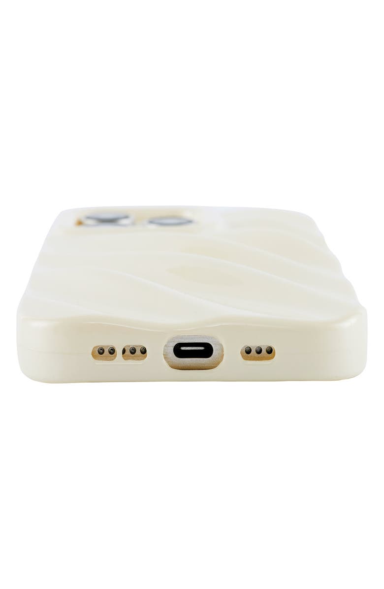 Auramma Silk Look Wavy iPhone 14 Pro Max Case, Alternate, color, Cream